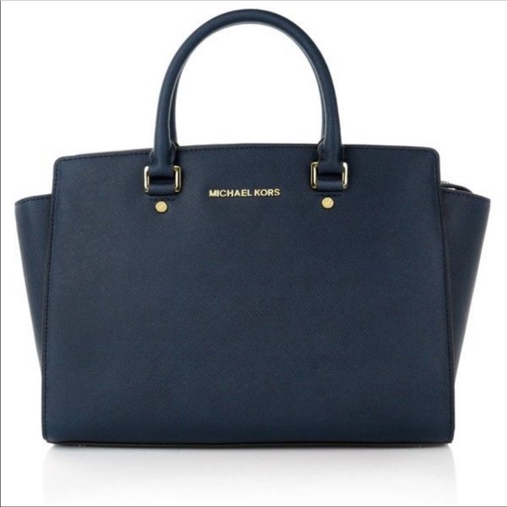 Michael Kors Dark Blue Medium Selma Tote